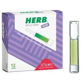 Vican Herb Micro Filter Slim Πίπες με φίλτρο για τσιγάρο 12τμχ