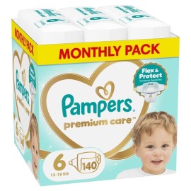 Pampers Premium Care Monthly Pack No.6 (13-18kg) Βρεφικές Πάνες, 140τεμ