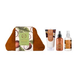 Fresh Line Caribbean Coconut Σετ Περιποίησης Αφρόλουτρο & Scrub, 150ml, Λάδι Σώματος για Λάμψη, 150ml & Αρωματικό Νερό Σώματος, 150ml, 1σετ
