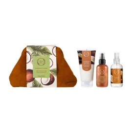 Fresh Line Caribbean Coconut Σετ Περιποίησης Αφρόλουτρο & Scrub, 150ml, Λάδι Σώματος για Λάμψη, 150ml & Αρωματικό Νερό Σώματος, 150ml, 1σετ