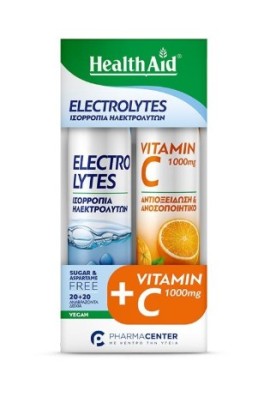 Health Aid Promo Pack Electrolytes, 20 ταμπλέτες & Vitamin C 1000mg, 20tabs, 1 σετ
