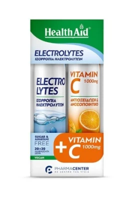 Health Aid Promo Pack Electrolytes, 20 ταμπλέτες & Vitamin C 1000mg, 20tabs, 1 σετ