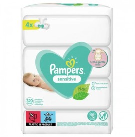 4x Pampers Sensitive Wipes XXL Pack Μωρομάντηλα για το Ευαίσθητο Δερματάκι του Μωρού, 4x80 τεμάχια