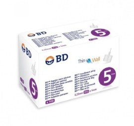 BD Thin Wall Αποστειρωμένες Βελόνες για Πένες Ινσουλίνης 31G 0,25 x 5mm 100τεμ.
