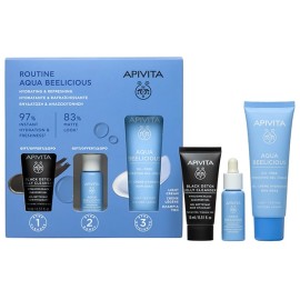 Apivita Aqua Beelicious Promo Pack με Oil-Free Hydrating Gel-Cream Κρέμα Ενυδάτωσης Ελαφριάς Υφής, 40ml & Δώρο Black Detox Cleansing Jelly Μαύρο Gel Καθαρισμού για Πρόσωπο & Μάτια, 15ml & Aqua Beelicious Booster Αναζωογόνησης & Ενυδάτωσης, 10ml, 1σετ