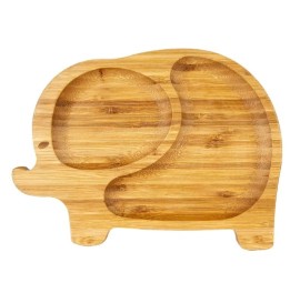 Ola Bamboo Kids Plate Elephant Παιδικό Πιάτο Ελαφαντάκι Από Φυσικό Μπαμπού Με Βεντούζα, 1 τεμάχιο