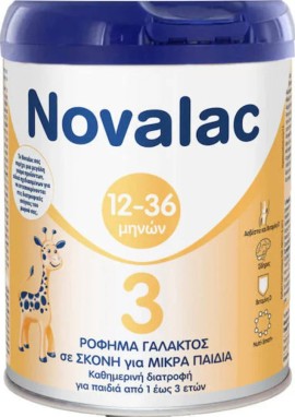 Novalac 3 Γάλα σε Σκόνη 3ης Βρεφικής Ηλικίας με Γεύση Βανίλια 12-36m, 800g