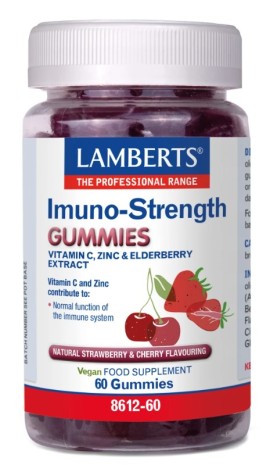 Lamberts Immuno-Strength Gummies με Φυσική Γεύση Κεράσι και Φράουλα, 60 Gummies