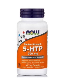 Now Foods 5-HTP Double Strength 200mg Συμπλήρωμα Διατροφής για την Αντιμετώπιση του Άγχους, 60 κάψουλες