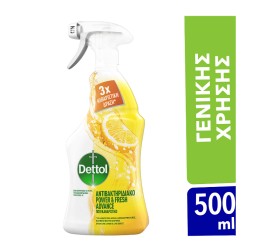 Dettol υγρό πολυκαθαριστικό αντιβακτηριδιακό power & fresh sparkling lemon & lime burst (500ml)