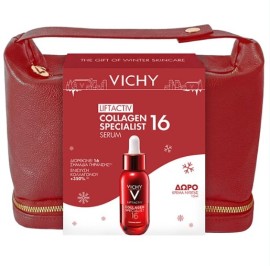 Vichy Xmas Promo με Liftactiv Collagen Specialist 16 Serum Αντιρυτιδικός Ορός Προσώπου, 30ml & Δώρο Liftactiv Collagen Specialist 16 Κρέμα Νύχτας με Αντιγηραντική Δράση για Σύσφιξη & Λάμψη, 15ml & Νεσεσέρ, 1τεμ, 1σετ