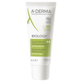 A-Derma Biology Dermatological Riche Cream Hydrating Πλούσια Ενυδατική Κρέμα για το Ξηρό Εύθραυστο Δέρμα 40ml