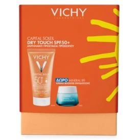 Vichy Capital Soleil Dry Touch SPF50+ Αντηλιακή Κρέμα Προσώπου, 50ml & Δώρο Mineral 89 Κρέμα Booster Ενυδάτωσης, 15ml, 1σετ