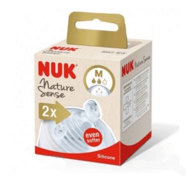 Nuk Nature Sense Θηλή Σιλικόνης 6m+ Soft Medium, 2τμχ