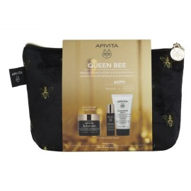 Apivita Promo Queen Bee Absolute Anti Aging & Regenerating Cream Light Texture 50ml & Anti Aging & Redefining Serum 10ml & Cleansing Milk 3in1 with Chamomile & Honey 50ml