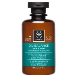 Apivita Oil Balance Shampoo Σαμπουάν για την Ρύθμιση της Λιπαρότητας με Μέντα & Πρόπολη 250ml