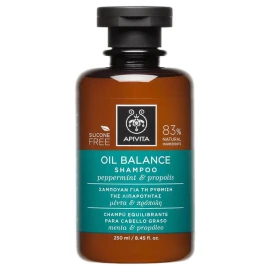 Apivita Oil Balance Shampoo Σαμπουάν για την Ρύθμιση της Λιπαρότητας με Μέντα & Πρόπολη 250ml