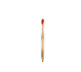 OLA Bamboo Μαλακή Κόκκινη Οδοντόβουρτσα από Μπαμπού