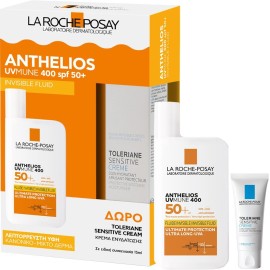 La Roche Posay Promo Anthelios UVMune 400 Invisible Fluid SPF50+ 50ml Αντηλιακό Προσώπου για Μικτές Επιδερμίδες + Toleriane Sensitive Cream Ενυδατική Κρέμα 15ml
