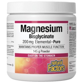 Natural Factors Magnesium Bisglycinate 200 mg Powder Δισγλυκινικό Μαγνήσιο σε Σκόνη 120 gr