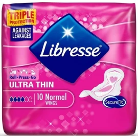 Libresse V-Protection Ultra+ Regular Flow Σερβιέτες με Φτερά Κανονική Ροή, 10τεμ