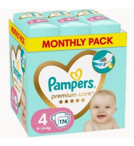 Pampers Premium Care Monthly Pack Νο4 (9-14kg) 174τμχ