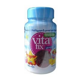 Intermed Vitafix Immuno Gummies Βιταμίνη C, Ψευδάργυρο και Φυτικά εκχυλίσματα Γεύση Σμέουρο 4+ ετών 60τμχ