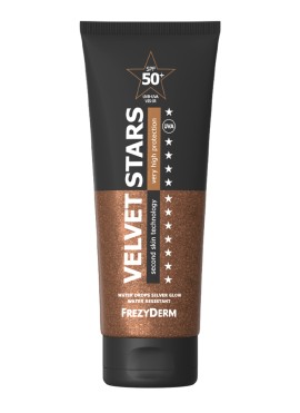 Frezyderm Velvet Stars Spf50+ Silver Glow Αντιηλιακό Προσώπου & Σώματος Πολύ Υψηλής Προστασίας με Glitter 175ml