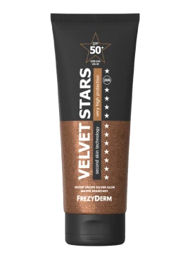 Frezyderm Velvet Stars Spf50+ Silver Glow Αντιηλιακό Προσώπου & Σώματος Πολύ Υψηλής Προστασίας με Glitter 175ml