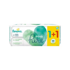 Pampers Pure Aqua Baby Wipes Μωρομάντηλα 1+1 ΔΩΡΟ 2x48τμχ