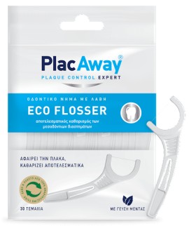 Plac Away Eco Flosser Οδοντικό Νήμα με Λαβή 30τμχ