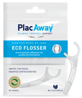 Plac Away Eco Flosser Οδοντικό Νήμα με Λαβή 30τμχ