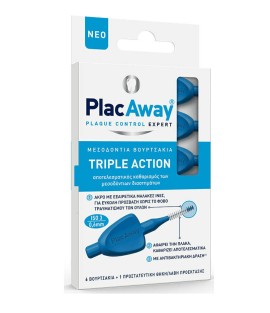 Plac Away Triple Action Μεσοδόντια Βουρτσάκια 0.6mm-ISO3 6τμχ
