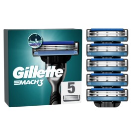 Gillette Mach3 Ανταλλακτικές Κεφαλές Ξυριστικής Μηχανής, 5τεμ