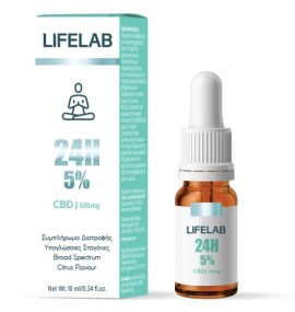 Lifelab CBD 24H 5% Σταγόνες για Ισορροπία & Ευεξία του Οργανισμού, 10ml