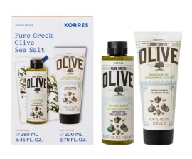 Korres Pure Greek Olive Θαλασσινό Aλάτι Αφρόλουτρο 250ml + Eνυδατικό Γαλάκτωμα Σώματος 250ml Promo Pack