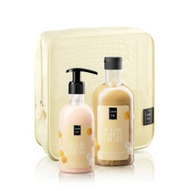 Lavish Care Sugar Toffee Crush Body Care Bag Gift Set Περιποίησης Σώματος με Sugar Toffee Crush Shower Gel Αφρόλουτρο, 500ml, Body Lotion Κρέμα Σώματος, 300ml & Δώρο, 1τεμ & Νεσεσέρ, 1τεμ, 1σετ