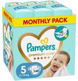 Pampers Premium Care Monthly Pack Νο5 (11-16kg) 148τμχ