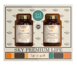 Sky Premium Life Πακέτο Προσφοράς με Bodyguard, 60Caps & Δώρο Vitamin C 500mg, 60caps, 1 σετ