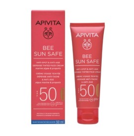 Apivita Bee Sun Safe Κρεμα Προσώπου Κατά των Πανάδων και των Ρυτίδων με Χρώμα SPF50, 50ml