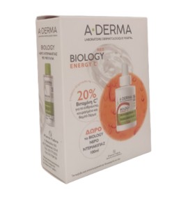 A-Derma Promo Biology Energy C Radiance Boost Serum Oρός για Eνίσχυση Λάμψης, 30ml & Δώρο Biology Eau Demaquillante Nερό για Ντεμακιγιάζ, 100ml, 1σετ