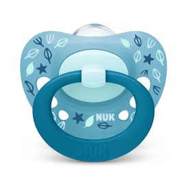 Nuk Signature Blue Flowers Πιπίλα Σιλικόνης 6-18m 1τμχ