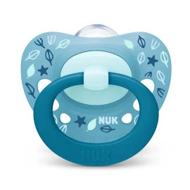 Nuk Signature Blue Flowers Πιπίλα Σιλικόνης 6-18m 1τμχ