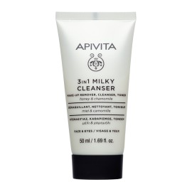 Apivita Cleansing Milk - Γαλάκτωμα Καθαρισμού 3 σε 1 - Πρόσωπο & Μάτια 50ml