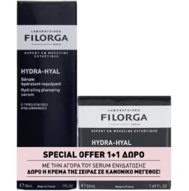 Filorga Promo με Hydra-Hyal Hydrating Plumping Serum Ενυδατικός Ορός Προσώπου, 30ml & Δώρο Hydra-Hyal Hydrating Plumping Cream Ενυδατική Κρέμα, 50ml, 1σετ