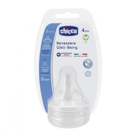 Chicco Well Being Θηλή Σιλικόνης Γρήγορη Ροή  4m+  2τμχ