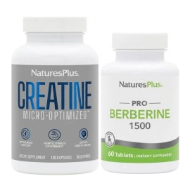 Natures Plus Promo Pack Berberine 1500mg για Υποστήριξη του Καρδιαγγειακού Συστήματος & Μεταβολισμό Λίπους 60 ταμπλέτες + Δώρο Creatine Monohydrate Μονοϋδρική Κρεατίνη 120 κάψουλες
