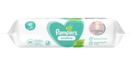 Pampers Sensitive Μωρομάντηλα χωρίς Οινόπνευμα και Άρωμα 80 τεμάχια