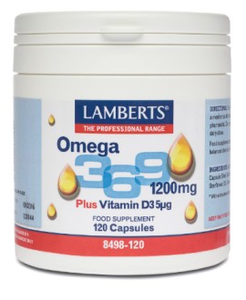 Lamberts Omega 3 6 9 1200mg Συνδυασμός Λιπαρών Οξέων από Αγνές & Πλούσιες Πηγές, 120 κάψουλες