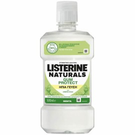 Listerine Naturals Gum Protect Fluoride Mouthwash Στοματικό Διάλυμα Χωρίς Οινόπνευμα & Χρωστικές με Ήπια Γεύση Μέντας 500ml